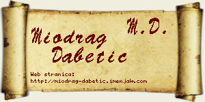 Miodrag Dabetić vizit kartica